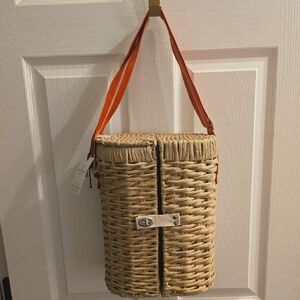 Woven Drink Carrier, 2 Cups & Napkins, Add Your Favorite Drink NWT